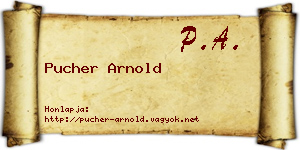 Pucher Arnold névjegykártya